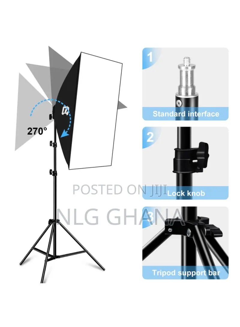 Soft Box Diffuser E27 LED Light Bulb Light Stand Tripod Pu50