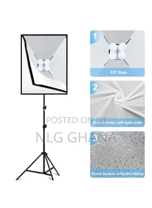 Soft Box Diffuser E27 LED Light Bulb Light Stand Tripod Pu50