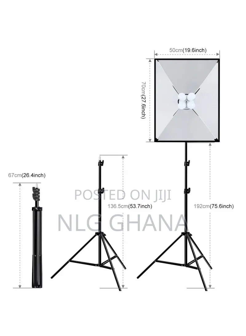 Soft Box Diffuser E27 LED Light Bulb Light Stand Tripod Pu50