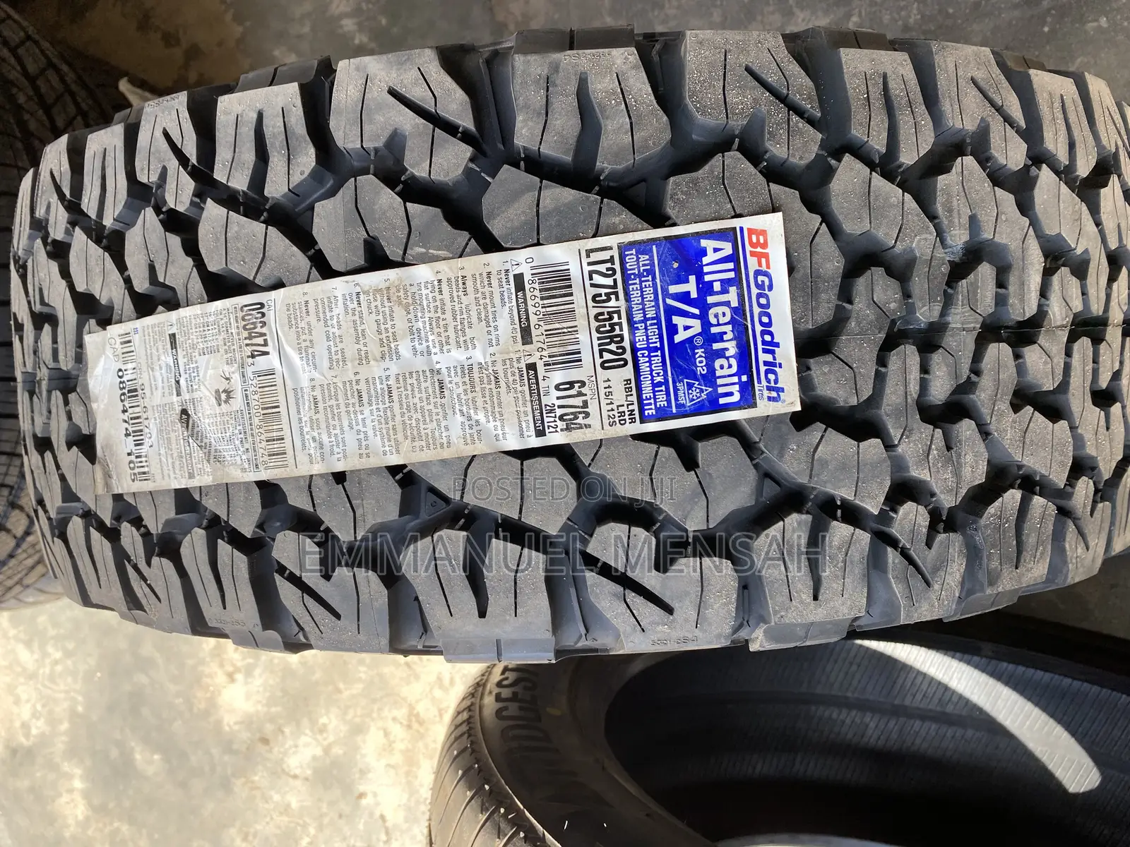 275/55r20 Lt Bfgoodrich All-Terrain T/a Ko2