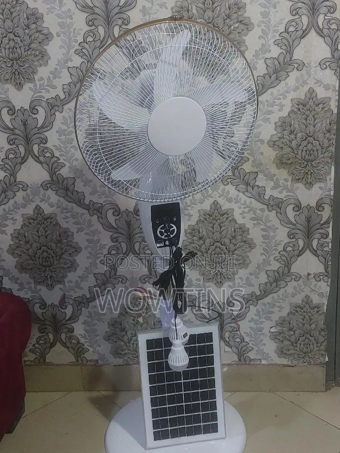 Rechargeable Fan With Solar Panel Bluetooth Speaker, Radio