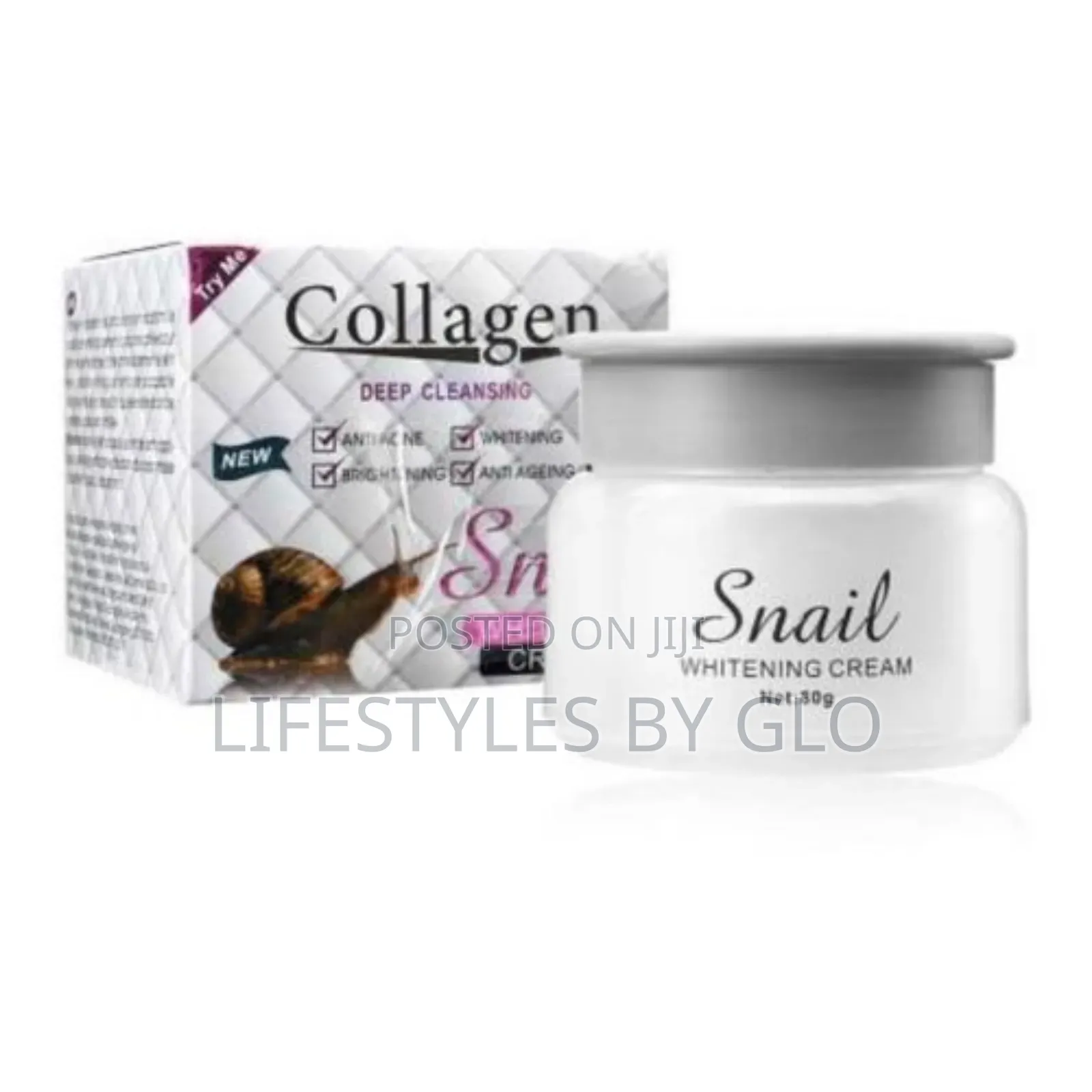Snail Collagen Face Cream, Serum Soap Anti-Aging Anti-Acne 5pcs Set