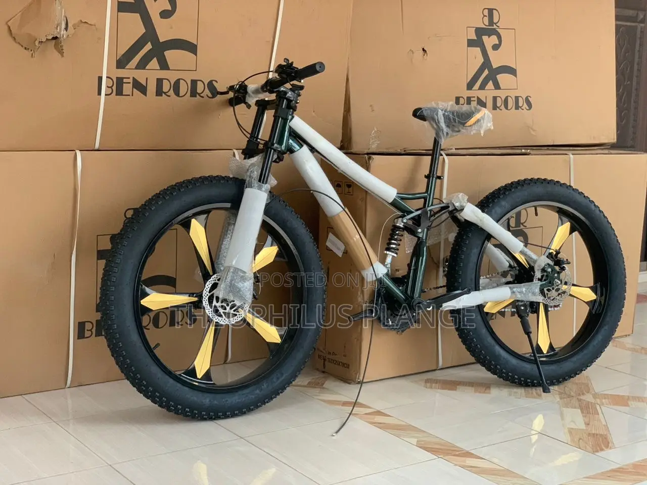 Ben Rors Mountain Fat Tire Bikes With Gold Alloy Rims