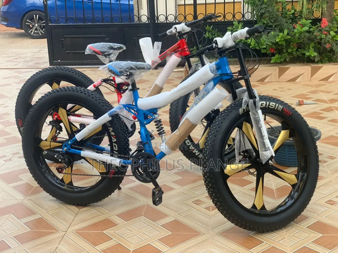 Ben Rors Mountain Fat Tire Bikes With Gold Alloy Rims