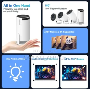 Projector New Android 11 Dual Wifi 6 200 ANSI Allwinner