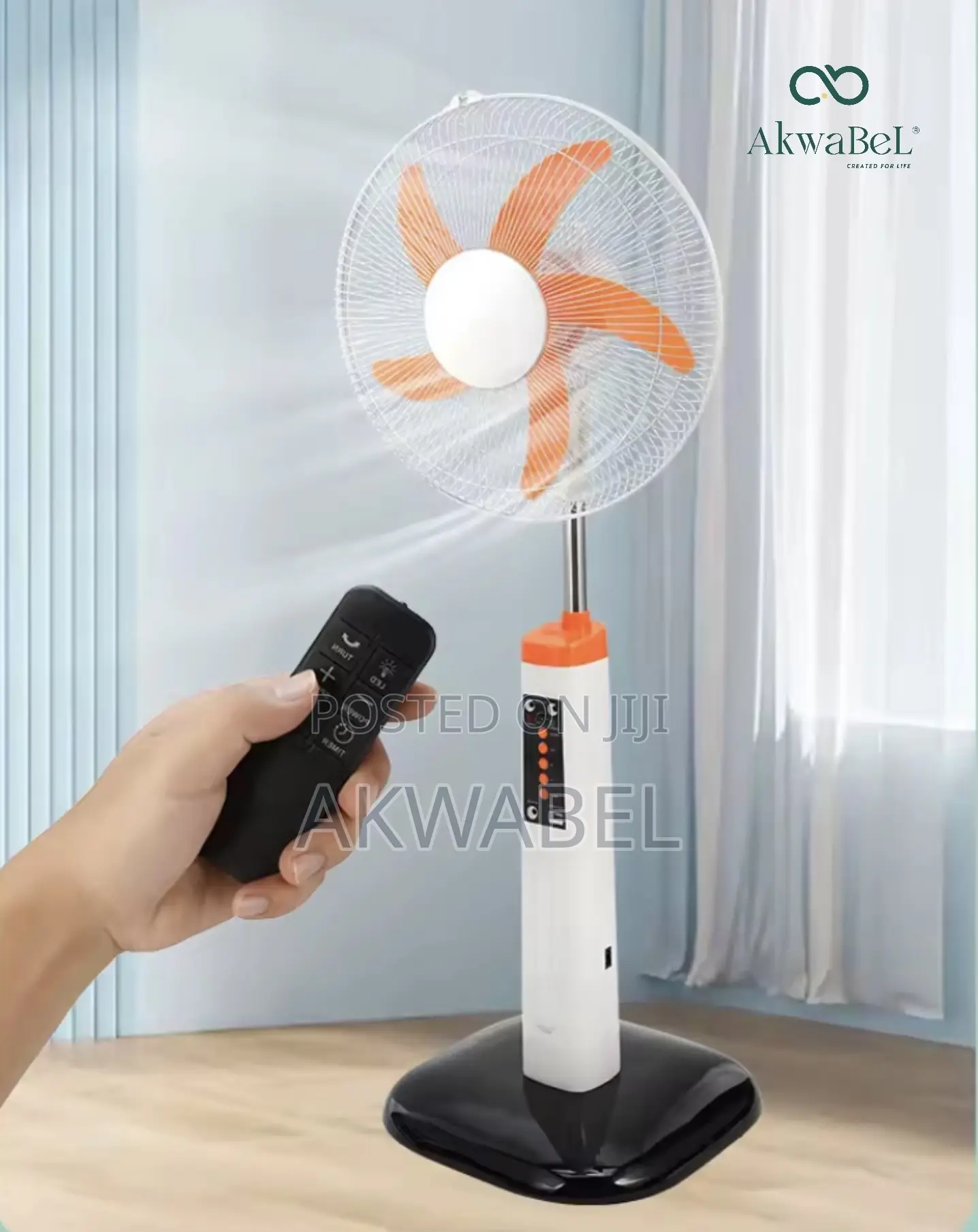 Rechargeable Solar Fan • Remote Controlled •16inch • Ac/Dc