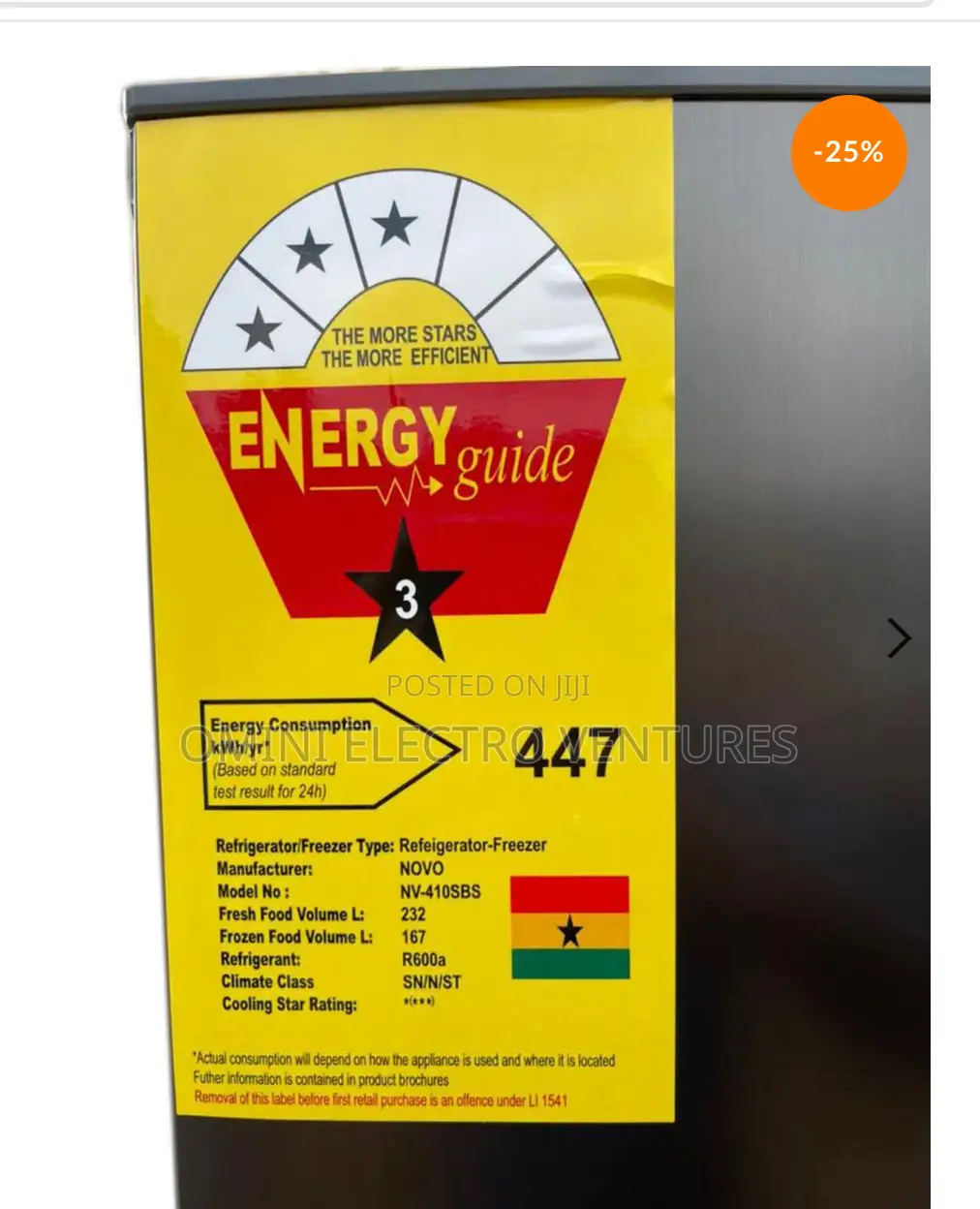 Brand New Novo Side Side Refrigerator