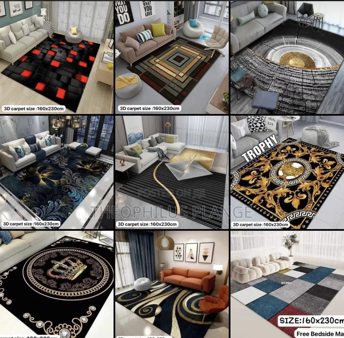 PVC Back Floor Carpet , Living Room. 200 X 300 Big Size