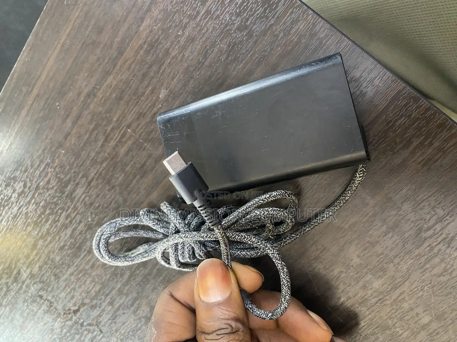 Hp Type C 65w Original Uk Used Charger With Woolly Materia