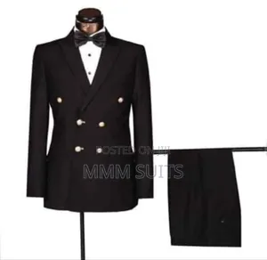 Black Double-breasted Men Suit