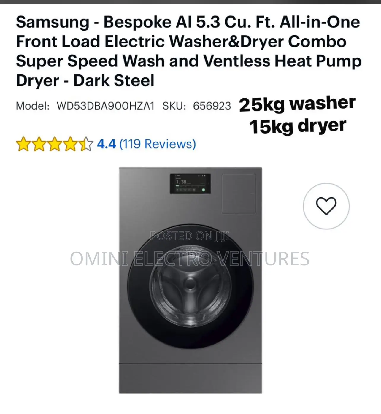 Brand-New AI Samsung Washing 15kg Washer12kg Dryer
