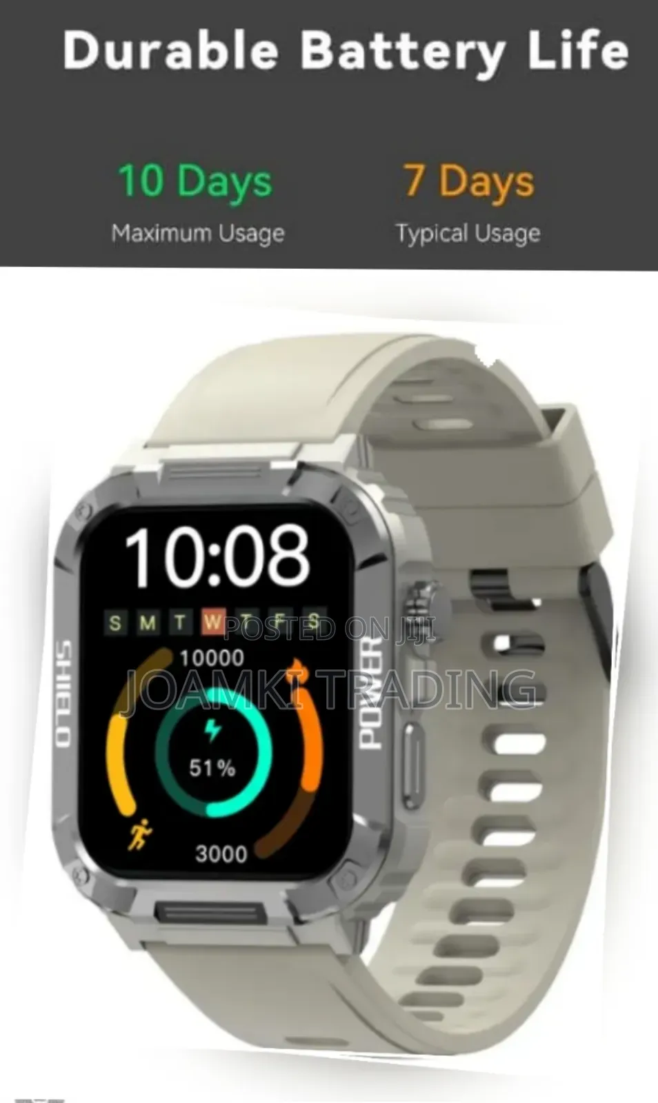 Rugged Smart Watch, Bt Call, Health Care, Ip68, Ios/Android