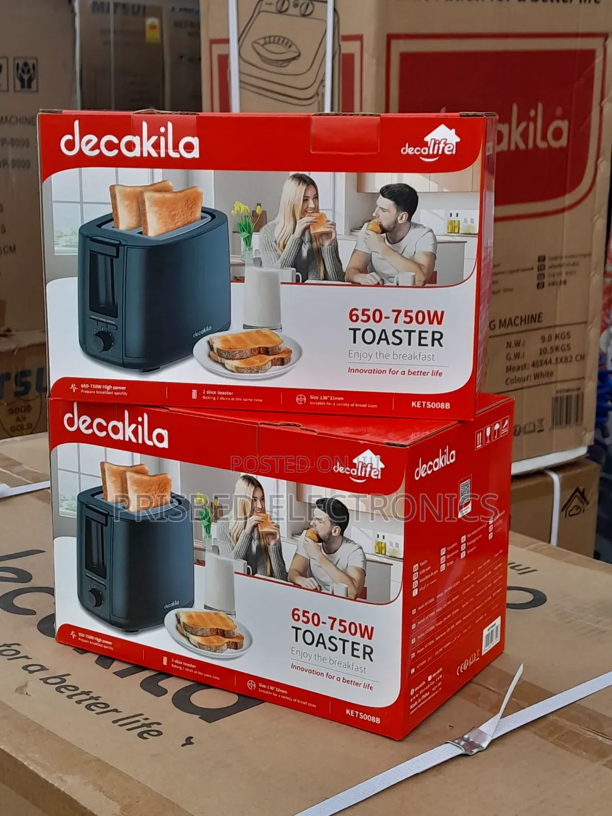 Decakila 2 Slice Durable Toaster 750w
