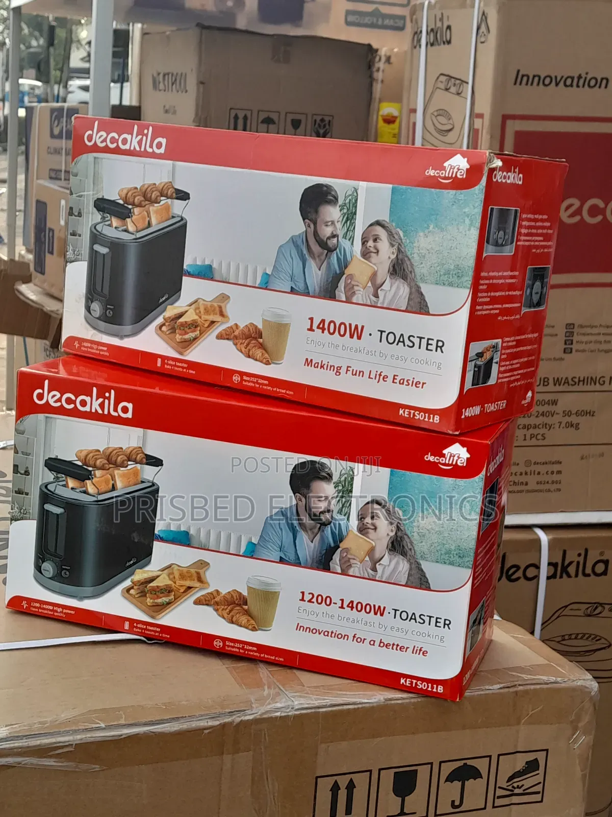 Decakila 4 Slice Toaster With Storage and Reheat 1400w