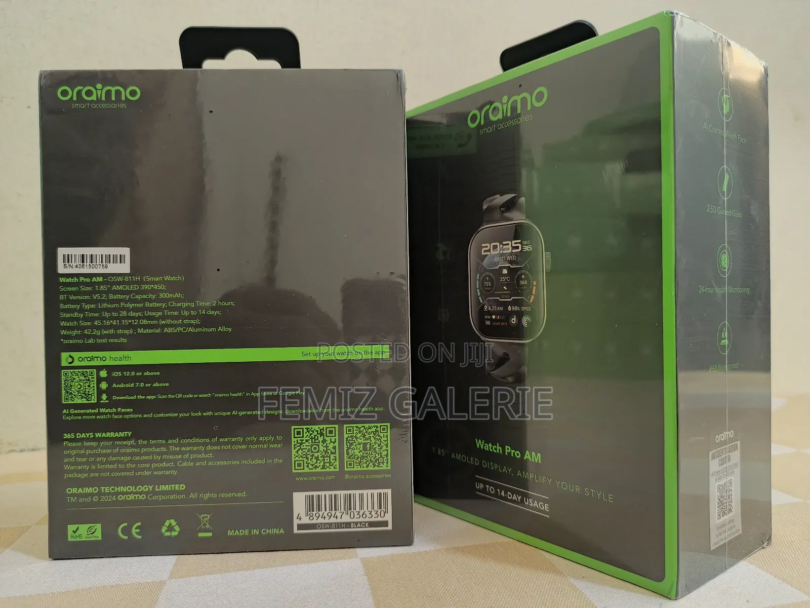 Oraimo Watch Pro Am 1.85′′ Amoled Ip68 Smart Watch