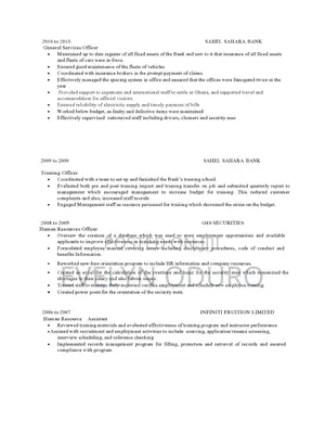 Administrative Officer. CV