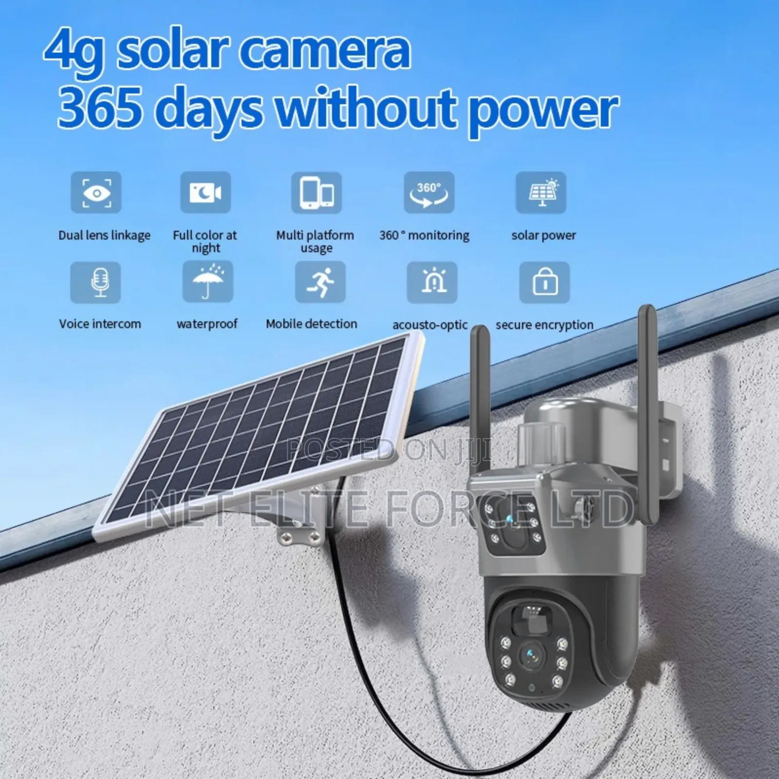 4m Dual Lense 4g Simcard Solar Camera