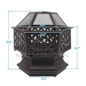 Zimtown 22 Inch Fire Pit Wood Burning Bonfire Firebowl