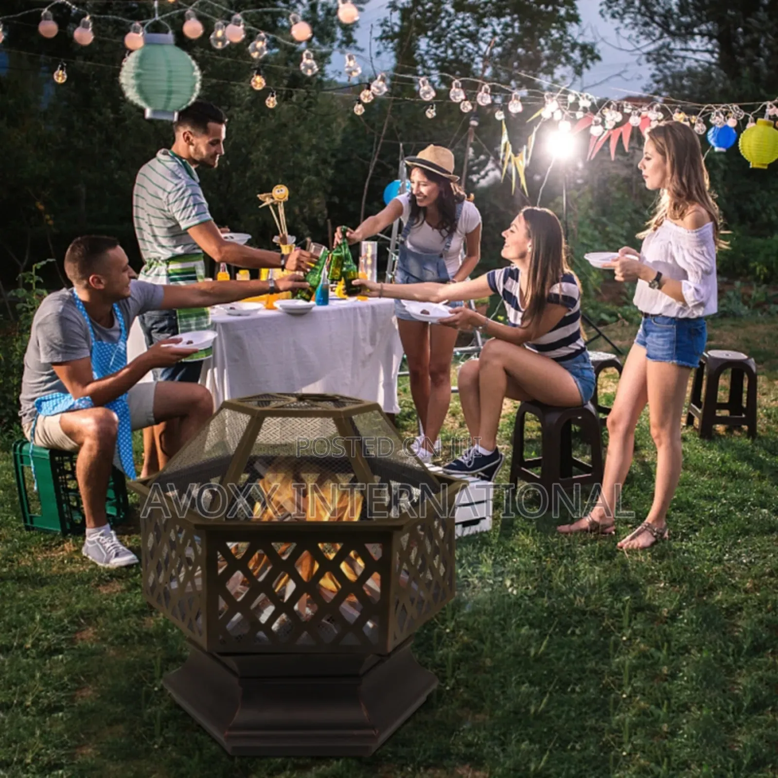 Zimtown 22 Inch Fire Pit Wood Burning Bonfire Firebowl