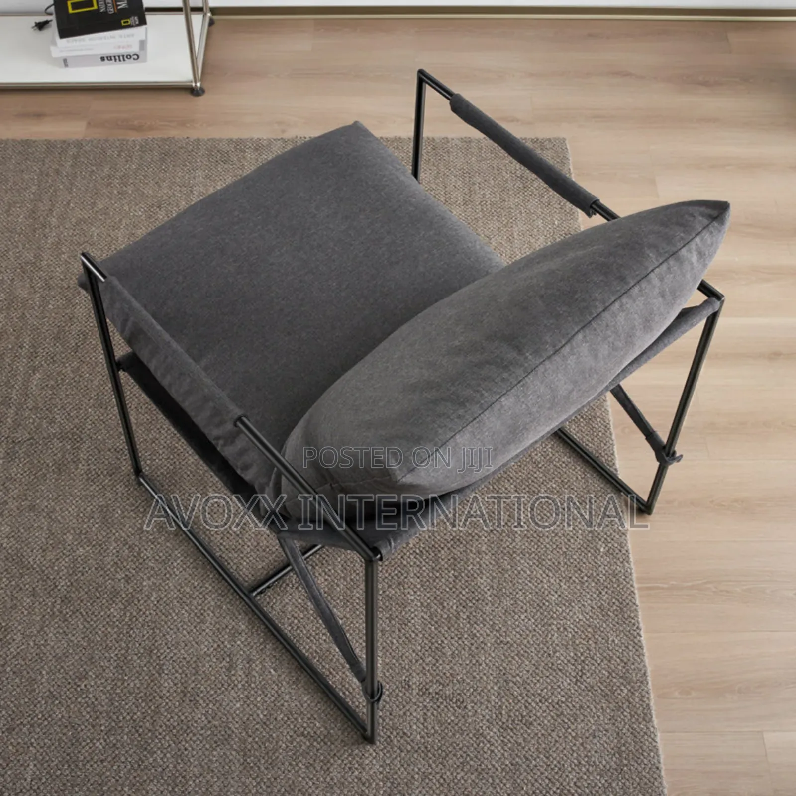 Cliatt Modern Metal Framed Sling Upholstered Chair/Oversized