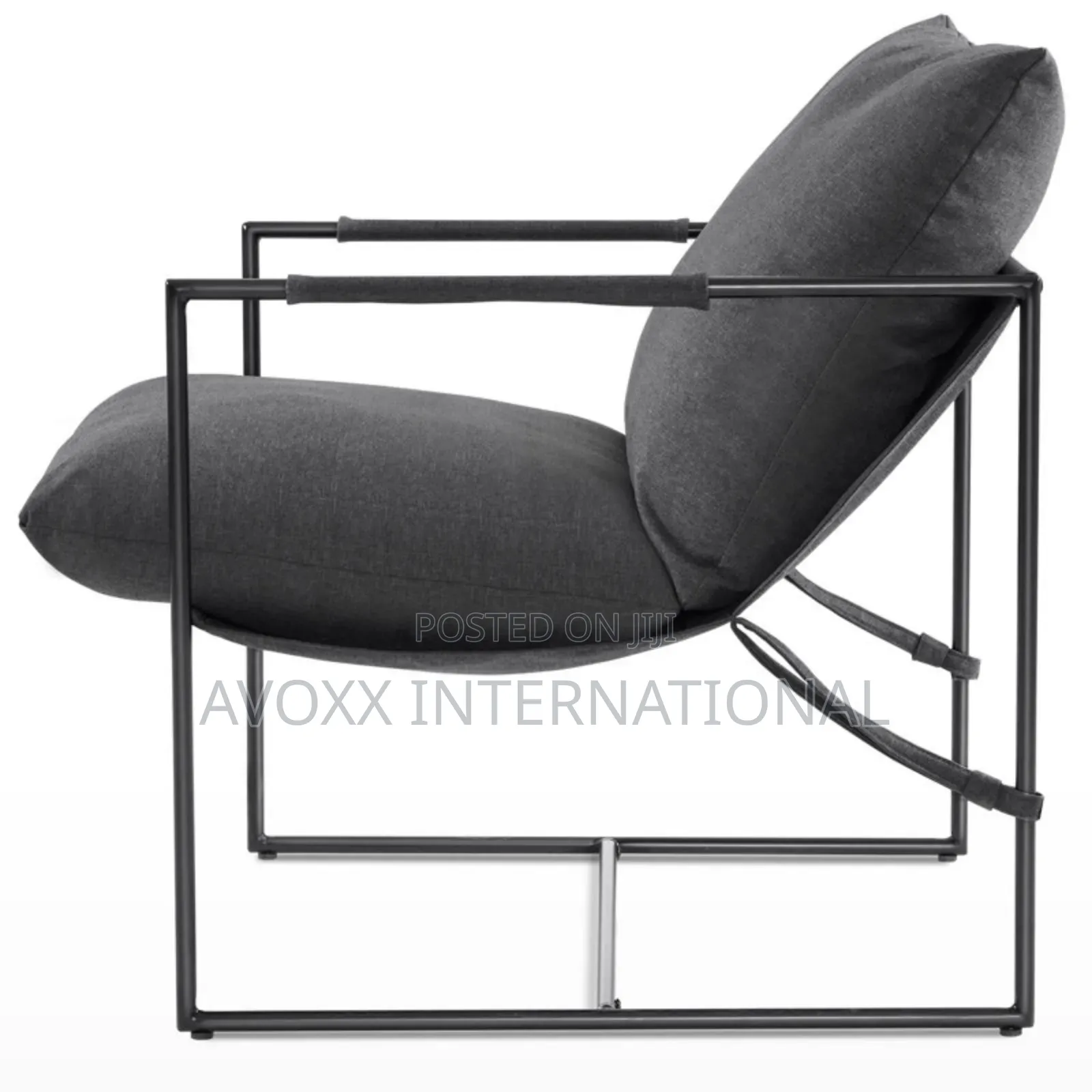 Cliatt Modern Metal Framed Sling Upholstered Chair/Oversized