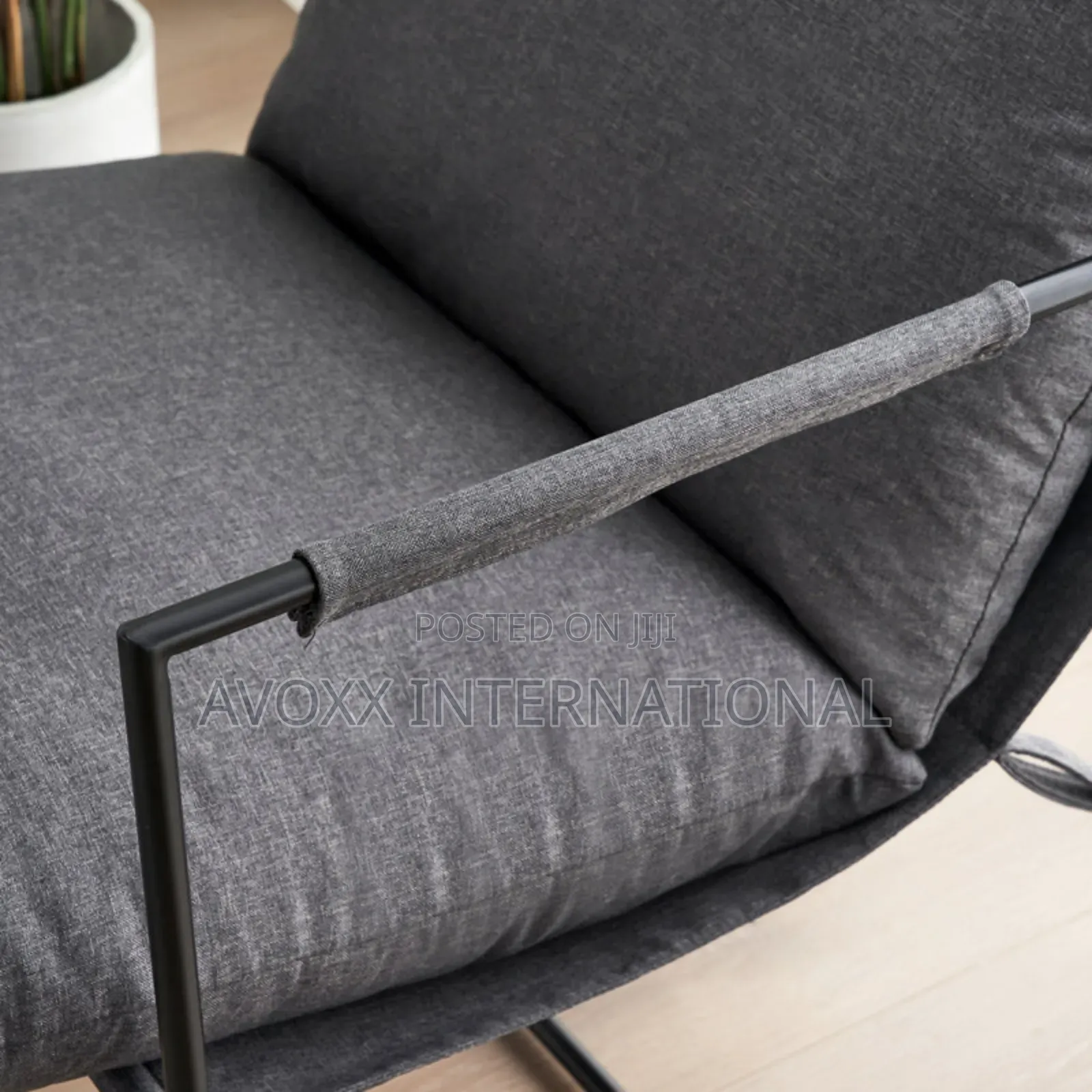 Cliatt Modern Metal Framed Sling Upholstered Chair/Oversized