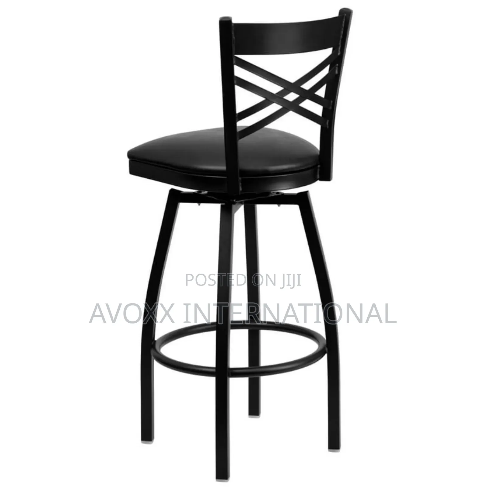 Flash Furniture 2 Pack Black ''X'' Swivel Metal Barstool