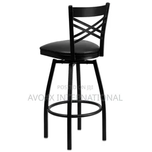 Flash Furniture 2 Pack Black ''X'' Swivel Metal Barstool
