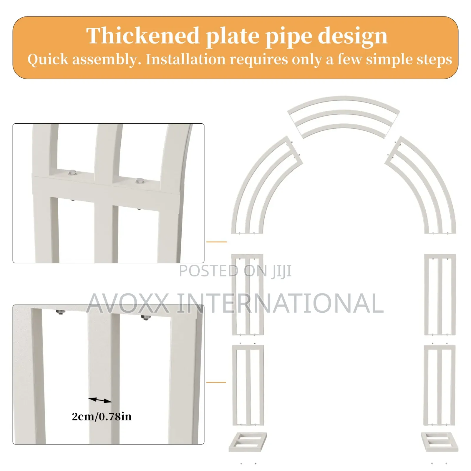 Susire Metal Wedding Garden Arch Trellis: 8.5ft Heavy Duty