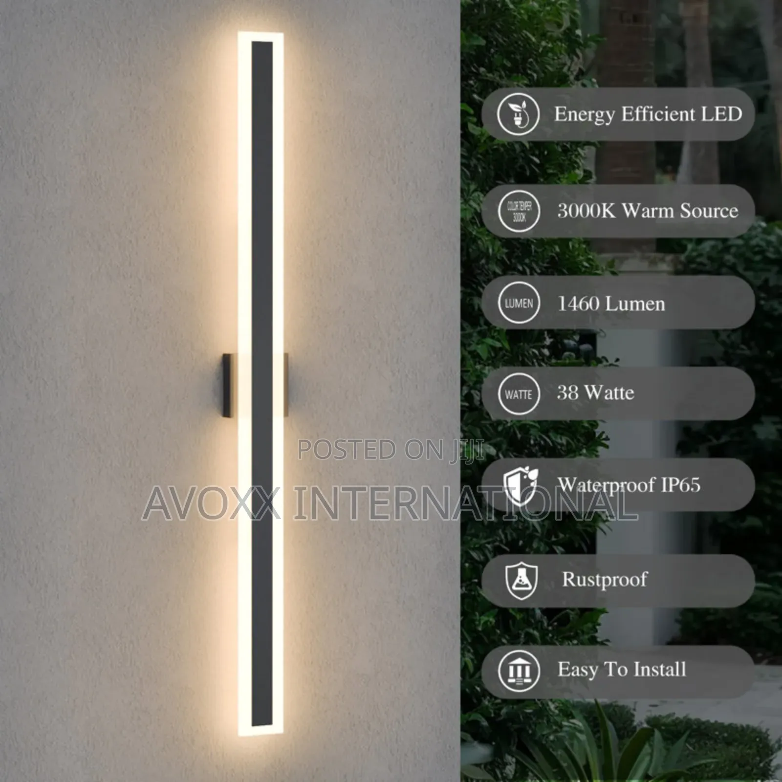 Eljan New Upgrade Iron Outdoor LED Wall Light W/ Back Plate