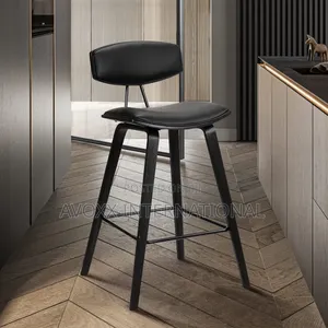 Armen Living Fox 25.5" Counter Height Black Faux Leather