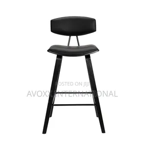 Armen Living Fox 25.5" Counter Height Black Faux Leather