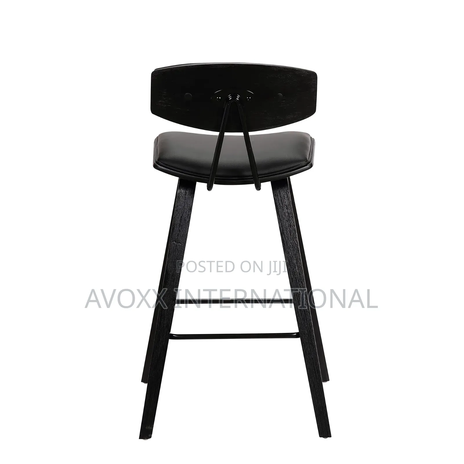 Armen Living Fox 25.5" Counter Height Black Faux Leather
