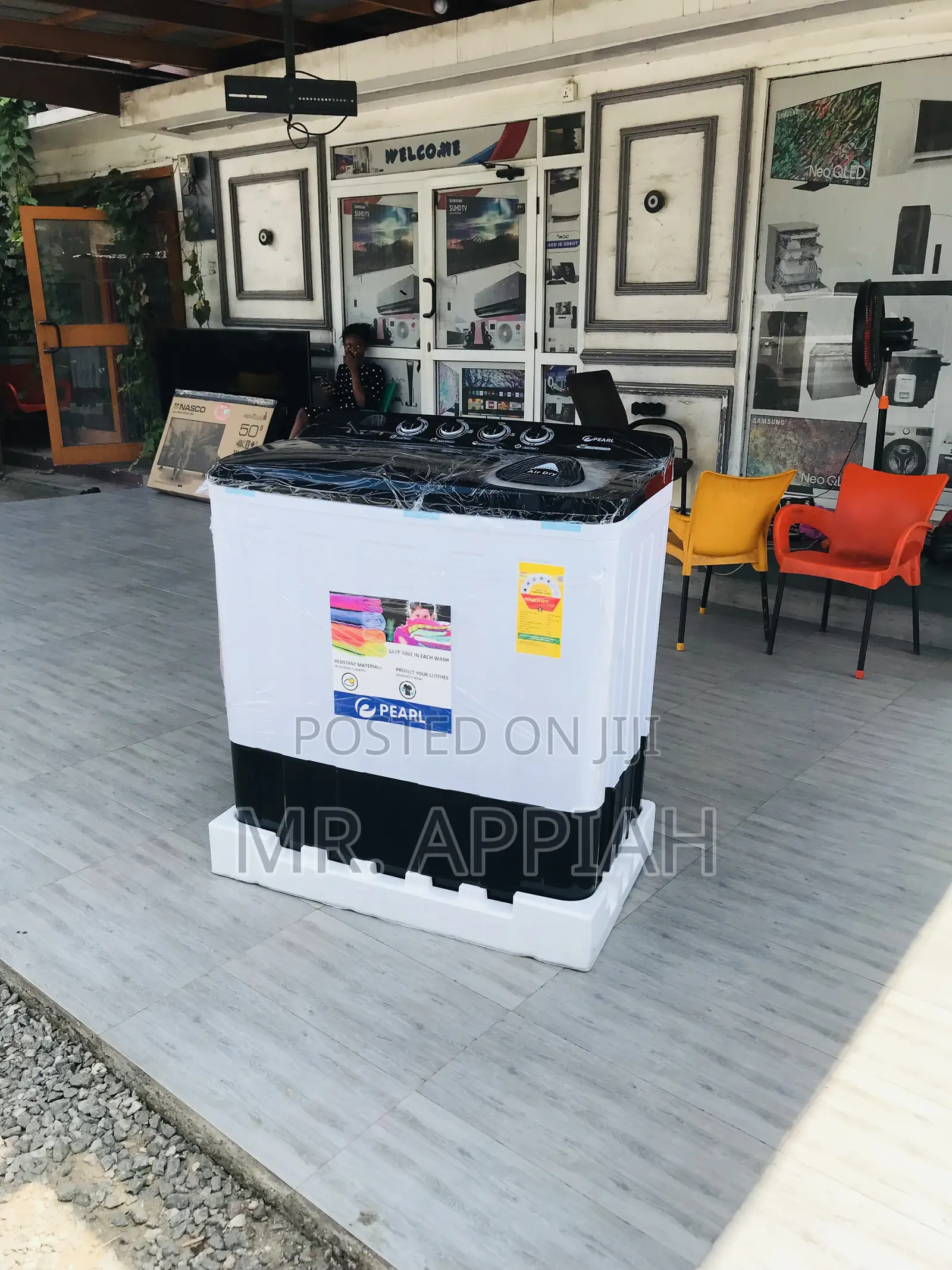 Pearl 18kg Semi-Auto Washing Machine + Transparent Lid.