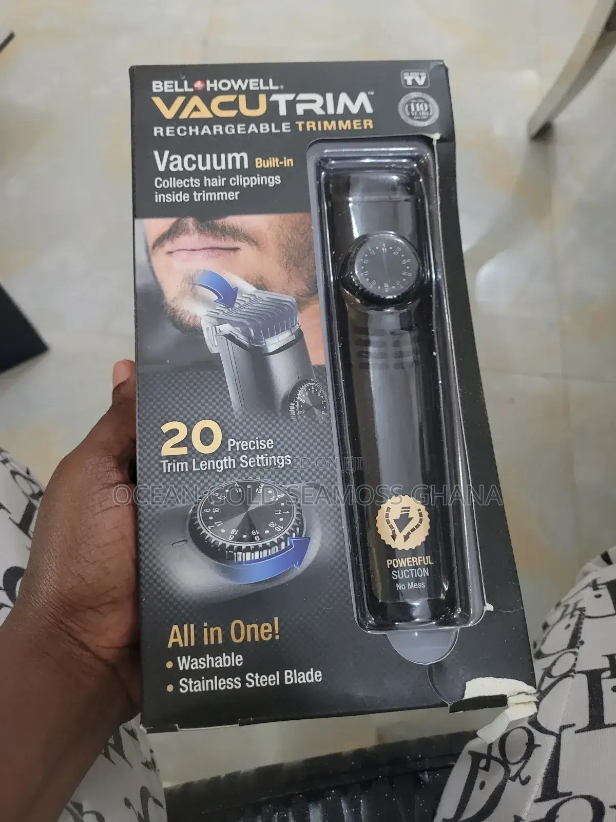 Bell+Howell Vacutrim Deluxe Cordless Mens Beard Trimmer