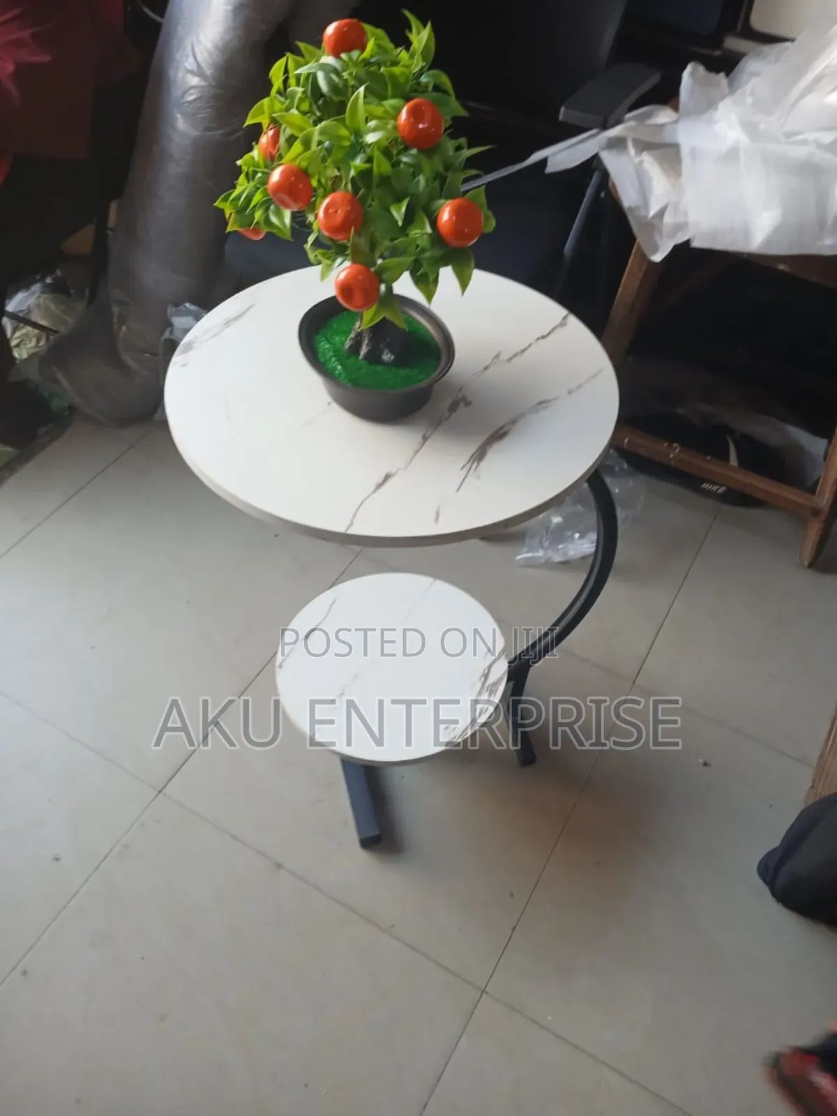 C-Shaped Snack Table Sofa Side Bedside Table for Living Room