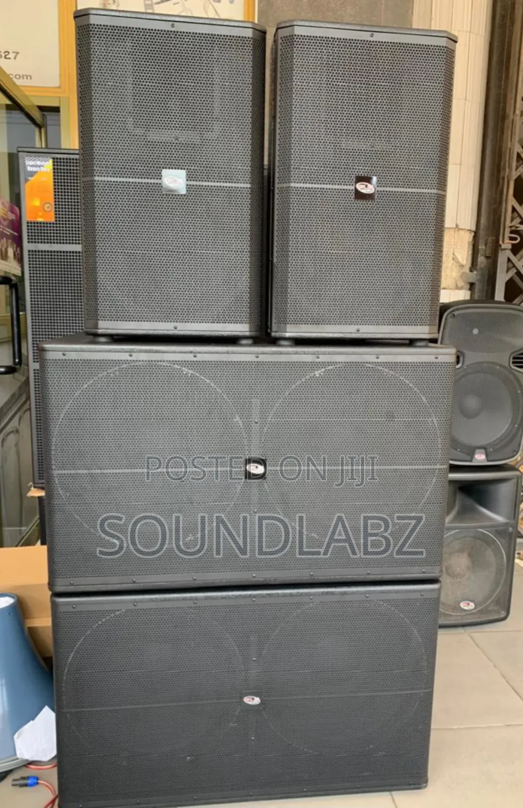 GLS Half Range and Double Bass Speakers With Rack Set