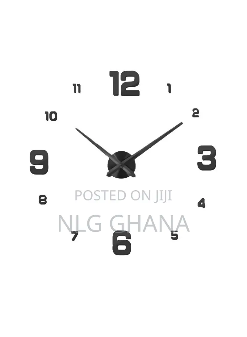 1m 3d Diy Modern Frameless Number Sticker Wall Clock