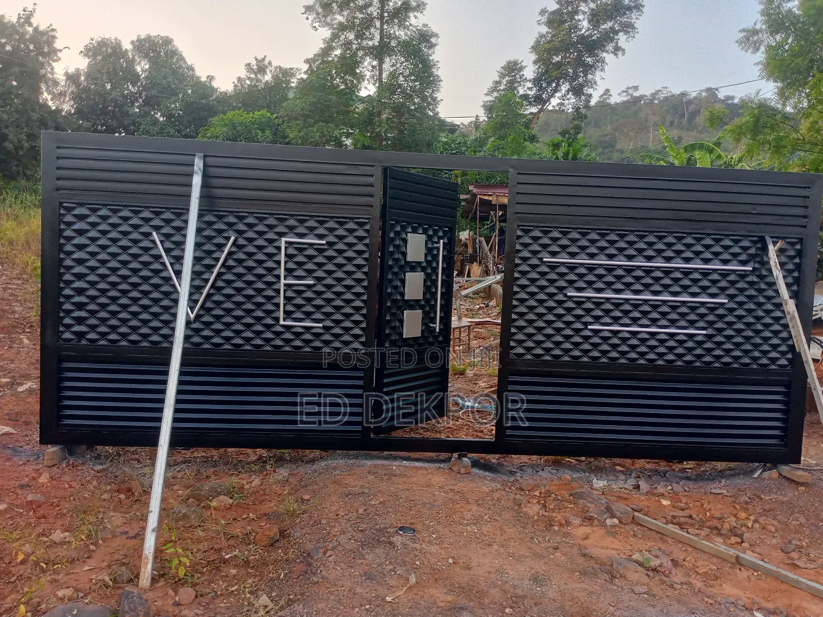 Logo Metal Galvanized Materials Gate