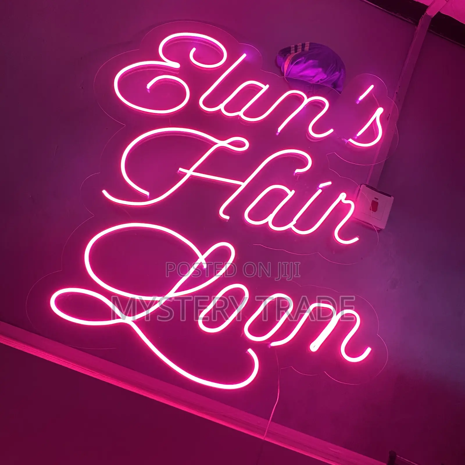 Neon Signage for Elams Hair Loom