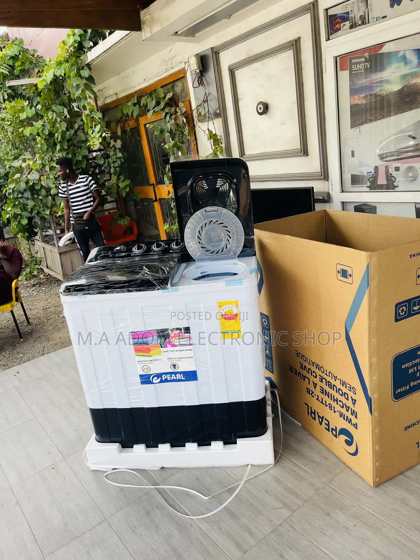 Energy Saving Pearl 18kg Semi-Auto Electric Washing Machine.