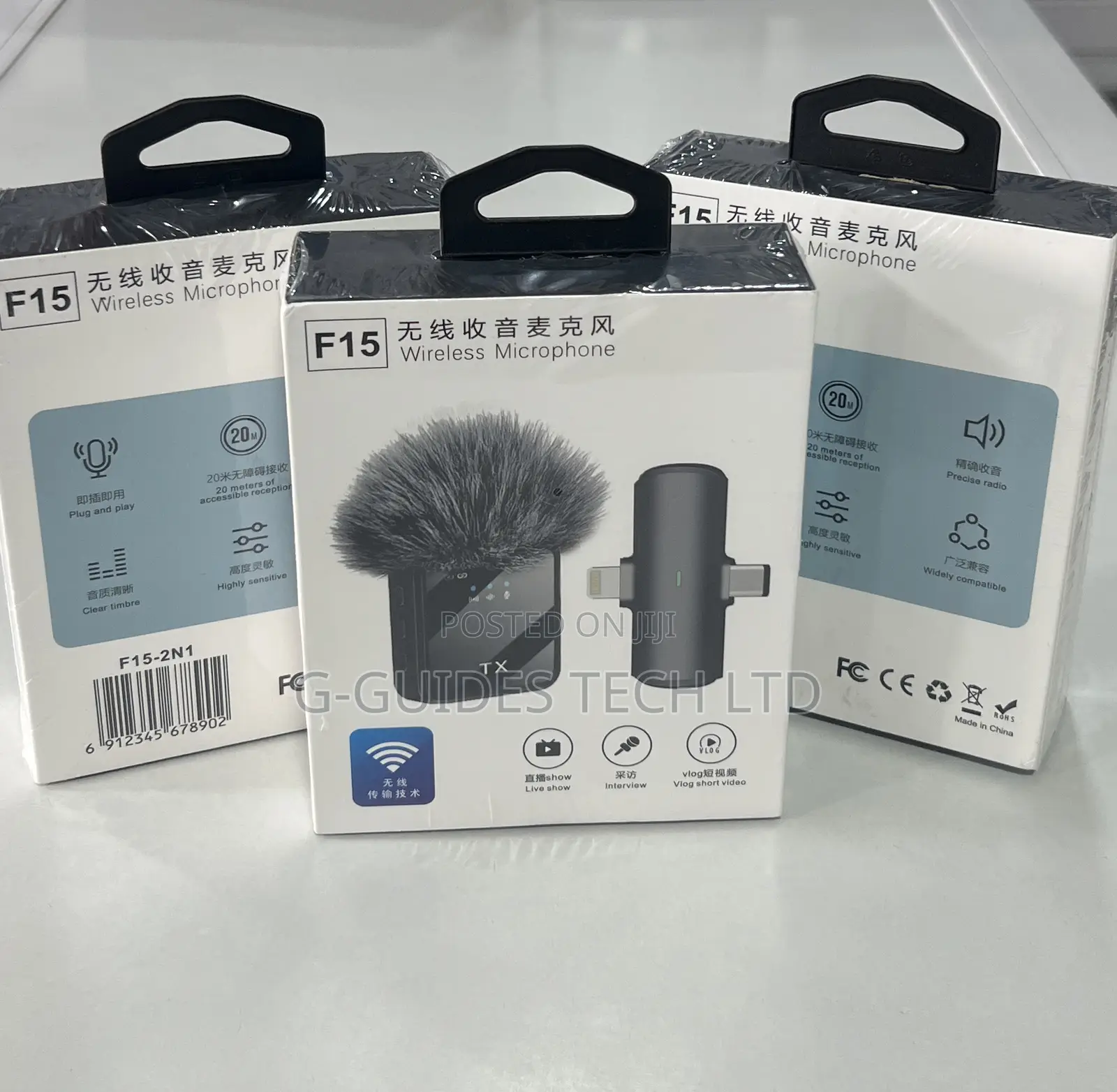 F15 Wireless Microphone, iPhone and Type-C F15 Wireless Mic