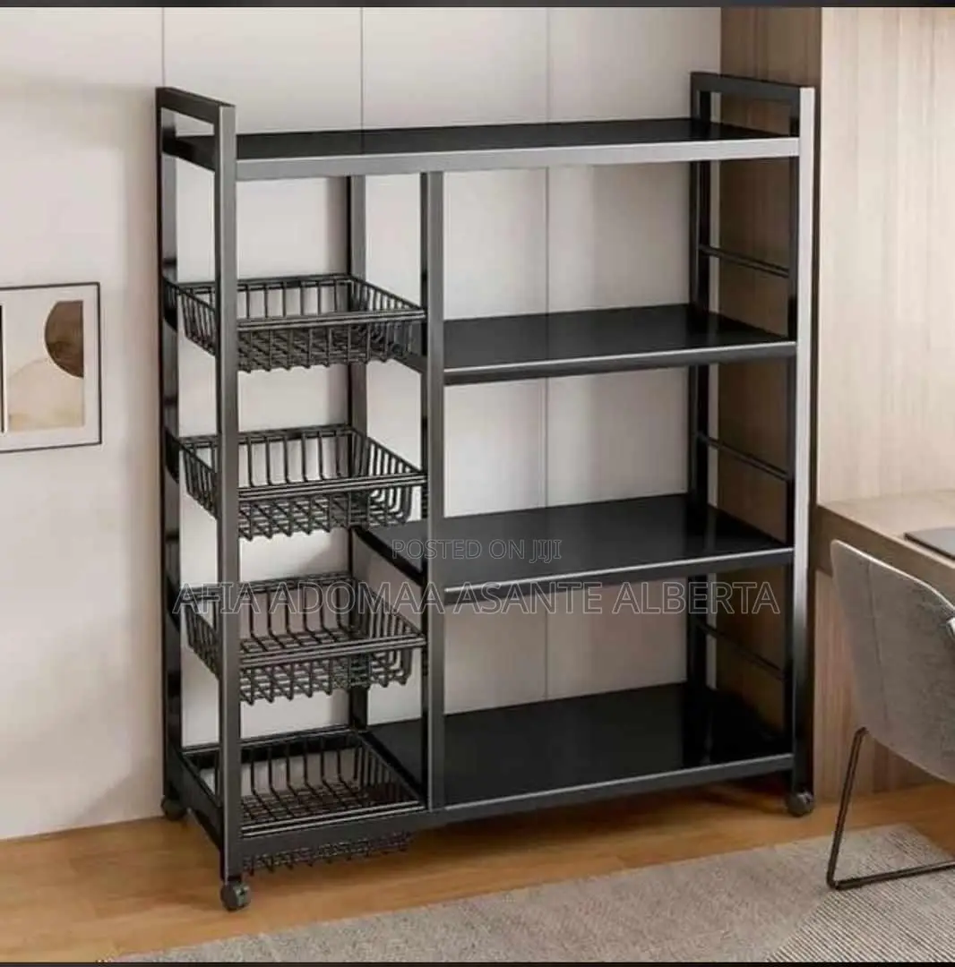 All Metal Kitchen Storage Rack With Shelves