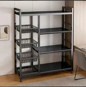 All Metal Kitchen Storage Rack With Shelves
