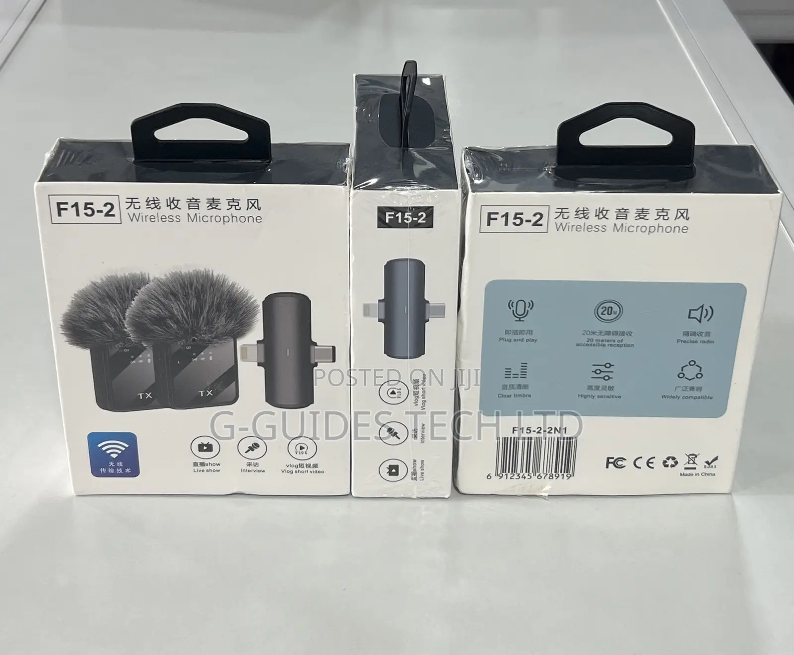 F15-2 Wireless Microphone 2 In 1, Type-c/iPhone Wireless Mic