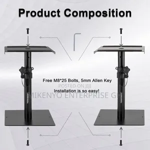 2x Heavy Duty Studio Monitor Speaker Stands Adjustable Pair