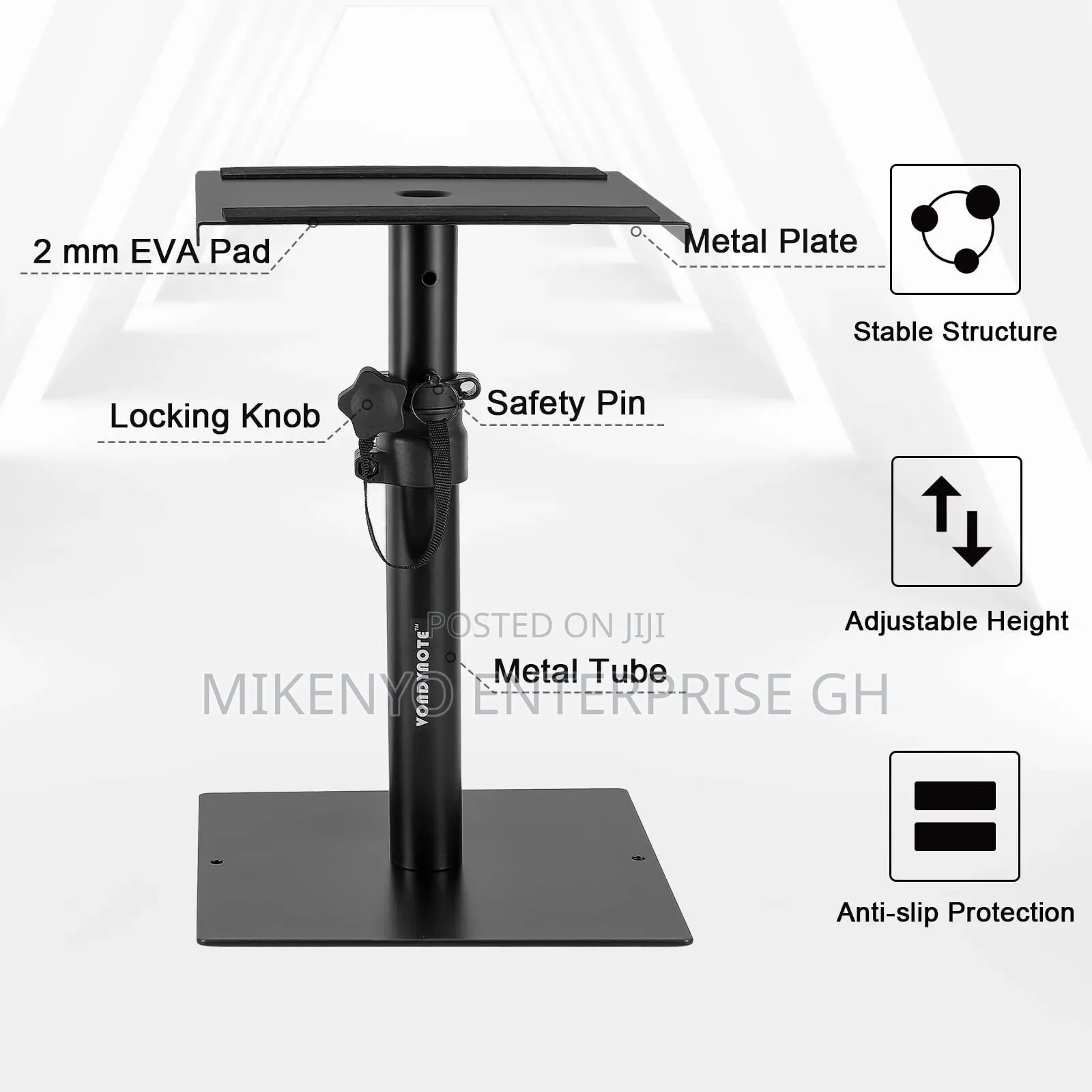 2x Heavy Duty Studio Monitor Speaker Stands Adjustable Pair