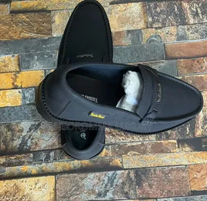 Black Leather Men Loafer Shoe