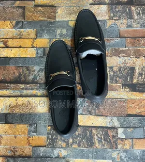 Original Black Leather Steel Chain Men Loafer Shoe
