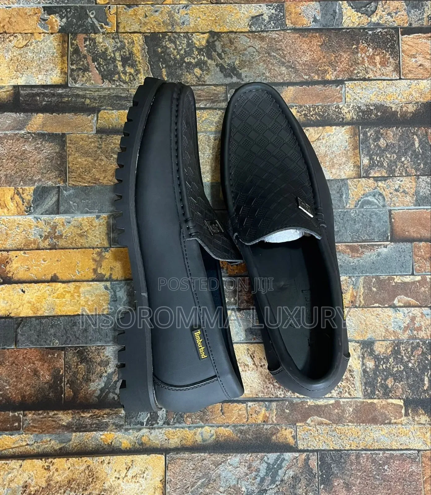 Timberland Leather Black Shoes for Big Men